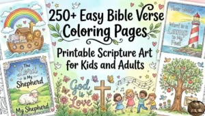 250+ Easy Bible Verse Coloring Pages: Printable Scripture Art for Kids and Adults