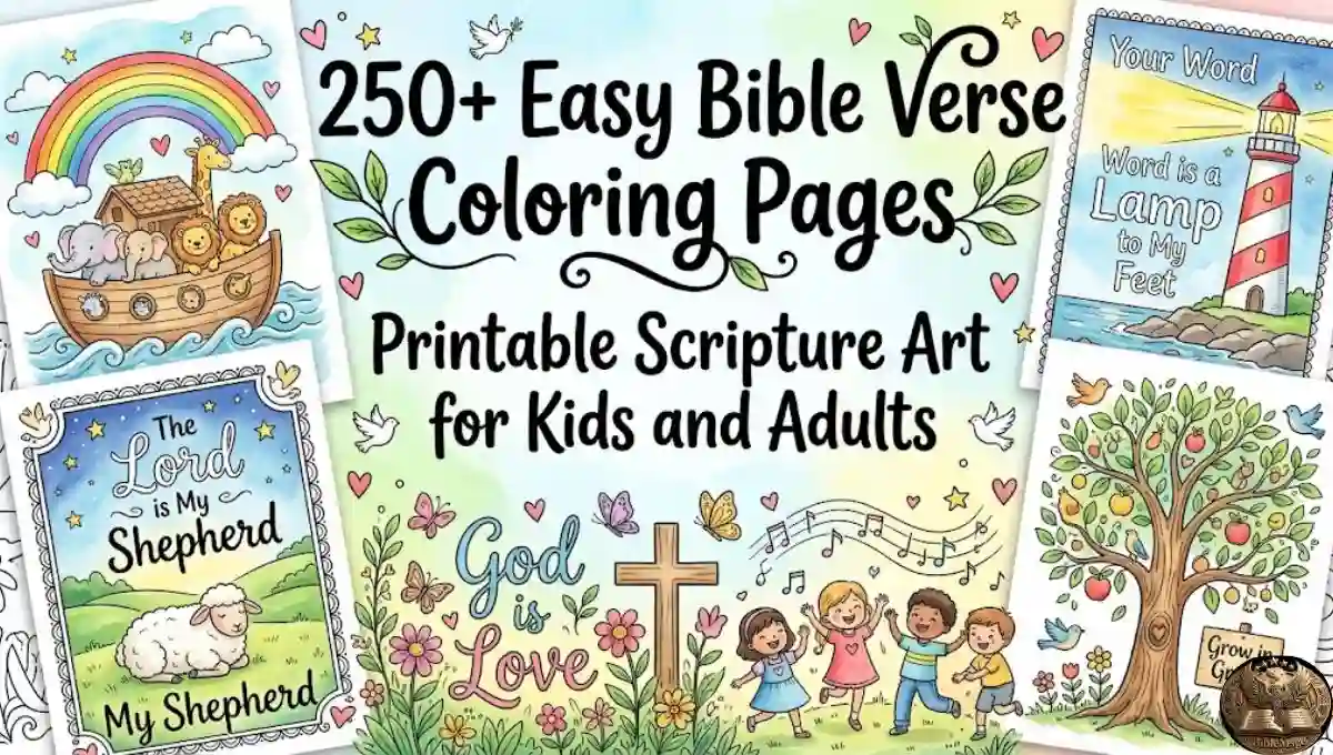 250+ Easy Bible Verse Coloring Pages: Printable Scripture Art for Kids and Adults